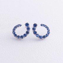 Gold earrings - studs "Samantha" (sapphires) sb0495gl Onyx