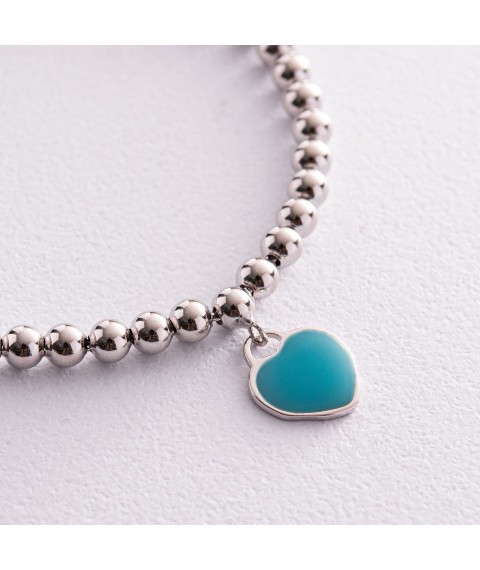 Silver bracelet with heart 141609 Onix 19