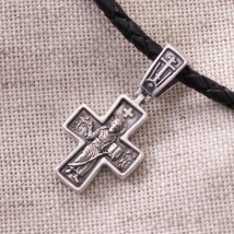 Серебряный крест с чернением 132516 Онікс