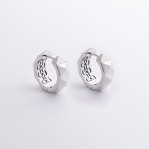 Серьги - кольца "Luisa" в белом золоте с09157 Онікс
