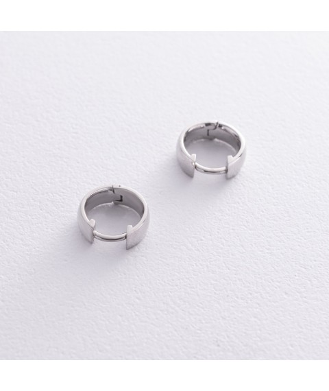 Earrings - rings in silver 7074 Onyx