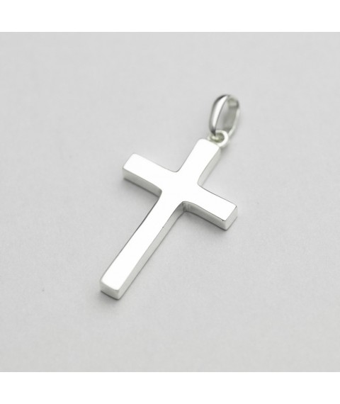 Handmade silver cross "Minimalism" 132750 Onyx