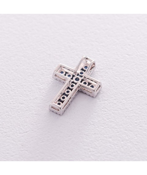 Золотой крестик (бриллиант, сапфир) пб0205lg Онікс