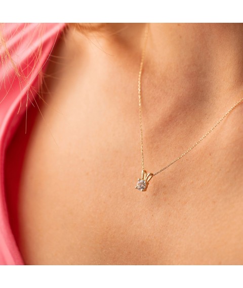 Gold necklace with cubic zirconia col01431 Onix 45