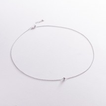 Necklace "Ball" in white gold (4 mm) coll02136 Onix 45