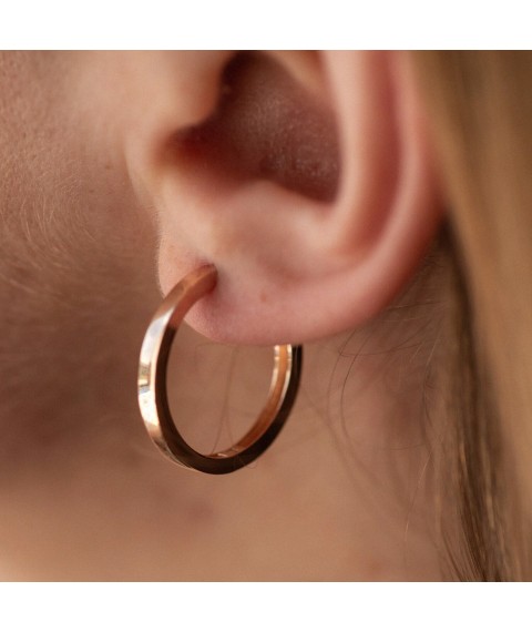 Earrings - rings in red gold s08328 Onyx