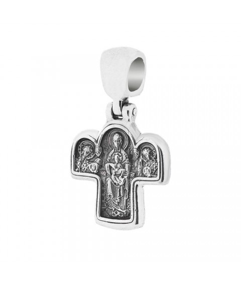Православный крест "Спас на престоле" (чернение) 13442 Онікс