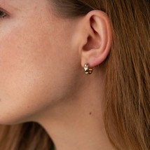 Earrings - rings "Lulu" in yellow gold s08856 Onyx