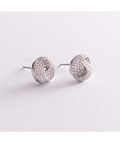 Gold earrings - studs with diamonds s463 Onyx