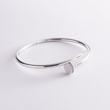 Rigid gold bracelet "Nail" (diamonds) bb0032 Onix
