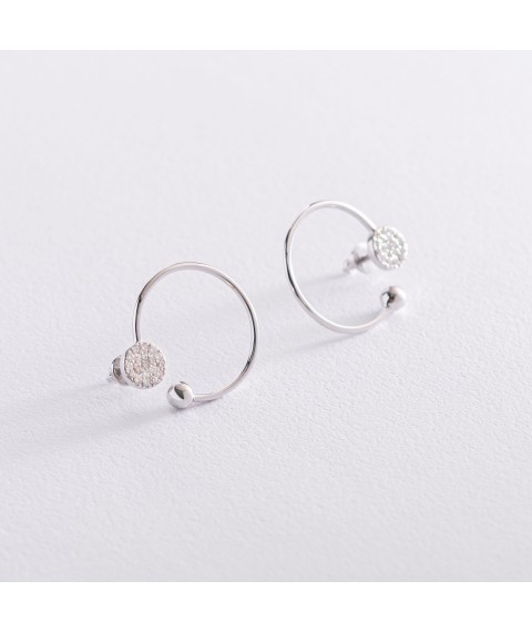 Gold earrings "Monica" with diamonds sb0486m Onyx
