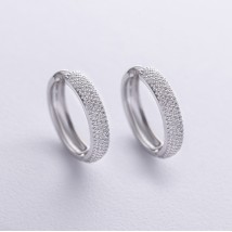 Сережки - кільця з діамантами (біле золото) 331001121 Онікс