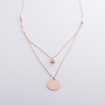 Double gold necklace with coin and cubic zirconia col01573 Onix 45
