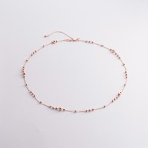 Колье "Шарики" в красном золоте кол02591 Онікс  40
