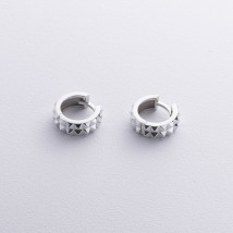 Серьги - кольца "Monica" в серебре 7184 Онікс