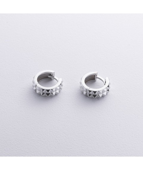 Сережки - кільця "Monica" у сріблі 7184 Онікс