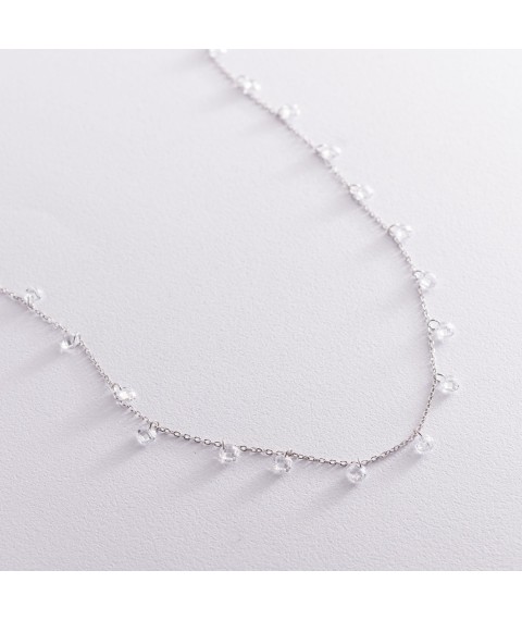 Silver necklace with cubic zirconia 181102 Onyx 70
