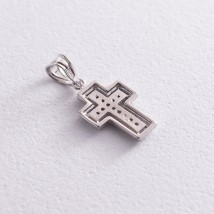 Silver cross with cubic zirconia (rhodium) 132012 Onyx