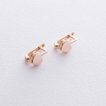 Gold children's earrings "Hearts" s05272 Onyx