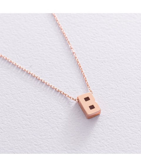 Gold necklace with the letter "B" coll01256В Onyx 45