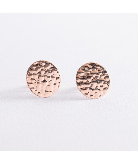 Earrings - studs "Theon" in red gold s07799 Onyx