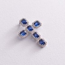 Gold cross with diamonds and sapphires pb0270nl Onyx