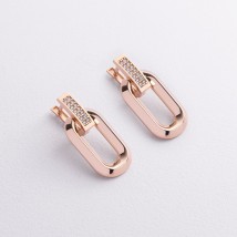 Серьги в красном золоте (фианиты) с09290 Онікс