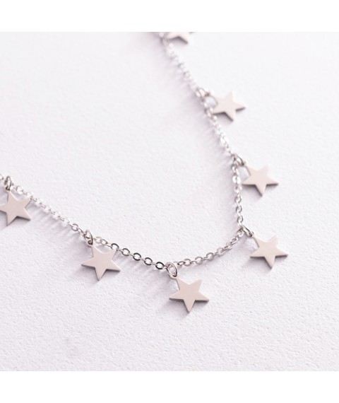 Silver necklace "Stars" 181199 Onyx 43
