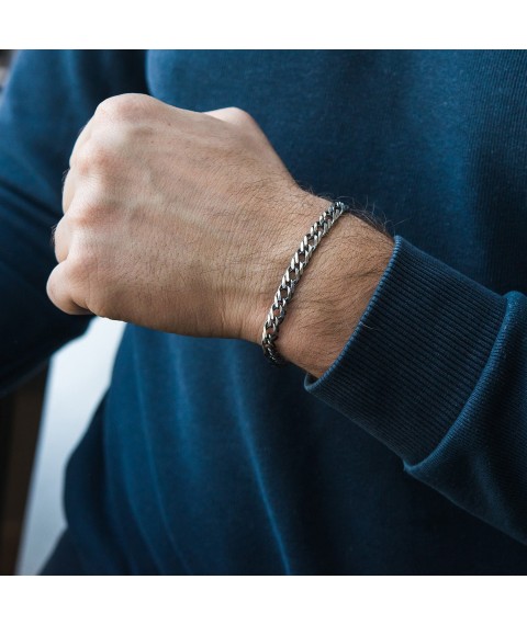 Men's silver bracelet (Rimbaud 1.2 cm) cho203223 Onix 22