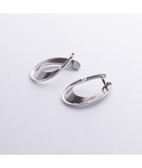 Earrings "Droplets" in white gold s08900 Onix