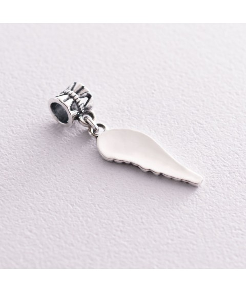 Silver charm "Wing" 132149 Onyx