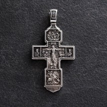 Срібний хрест з чорнінням 132694 Онікс