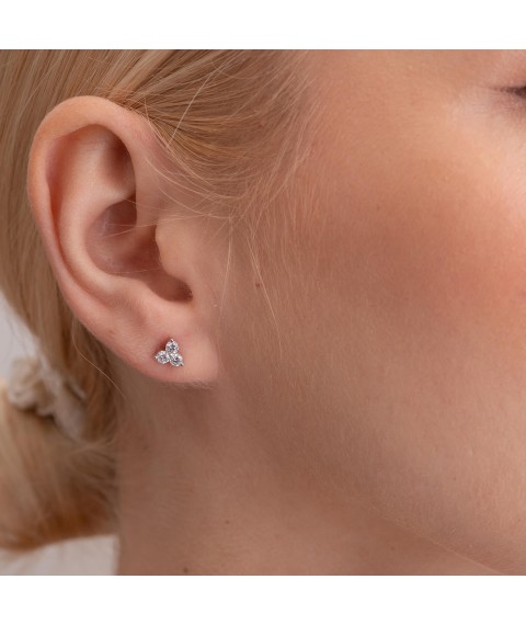 Gold earrings - studs with diamonds 322531121 Onyx