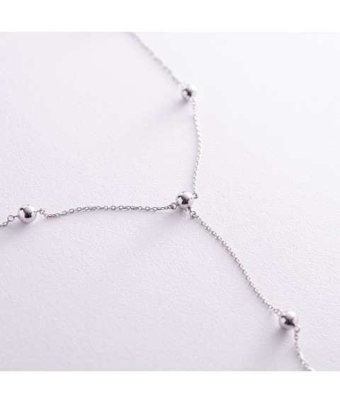 Necklace - tie "Balls" in white gold coll02231 Onix 45
