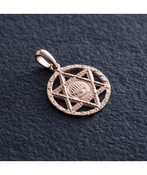 Gold pendant "Star of David" p00321 Onyx