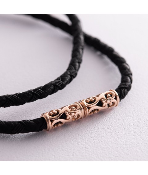Jewelry silk cord with gold clasp Ш0014 Onix 65