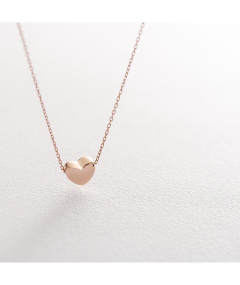 Gold necklace "Heart" count01186 Onyx 40