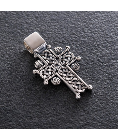 Православный крест " Голгофский крест" (чернение) 133109 Онікс