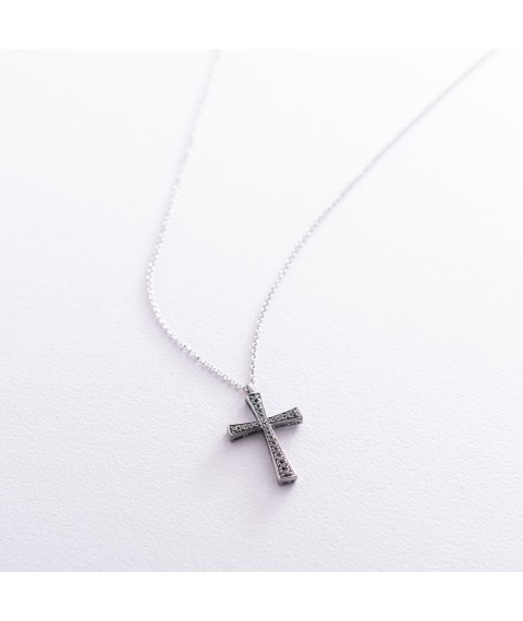 Gold necklace "Cross" with diamonds flask0057ca Onix 45