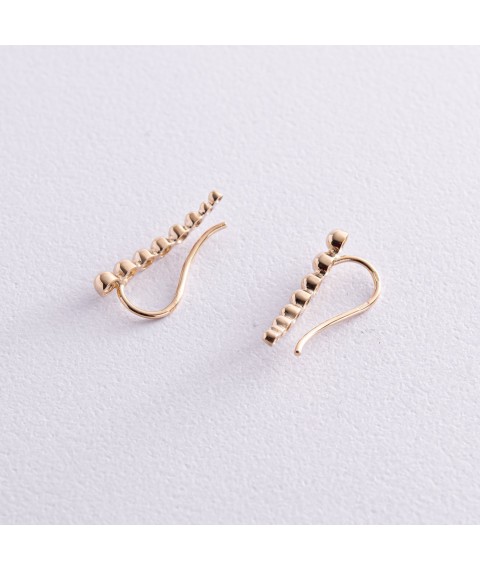 Climber earrings "Balls" in yellow gold s08237 Onyx