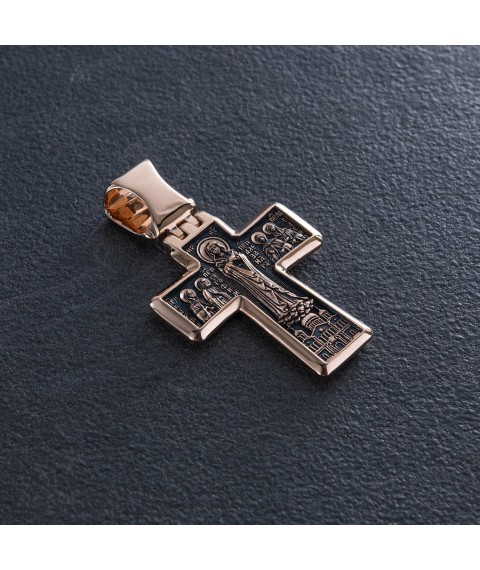Православний хрест "Розп'яття" (чорніння) п01877 Онікс
