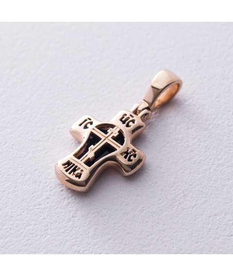 Золотий православний хрестик (емаль) п03076с Онікс