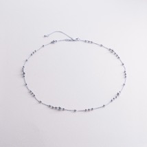 Колье "Шарики" в белом золоте кол02588 Онікс  40