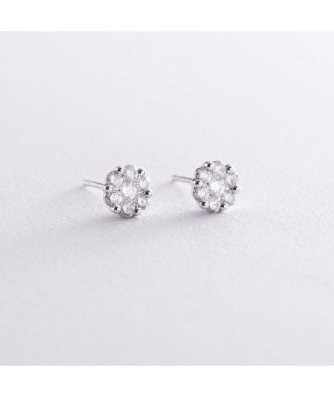 Gold stud earrings with diamonds sb0191sa Onix