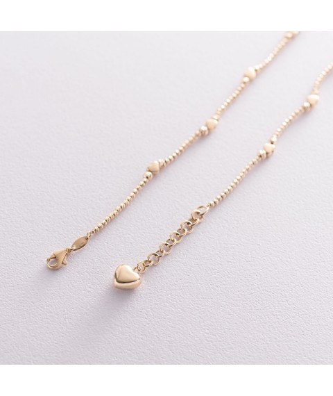 Gold necklace "Hearts" count01384 Onix 45