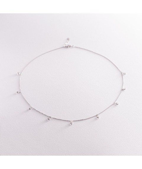 Necklace in white gold with cubic zirconia col01787 Onyx 45