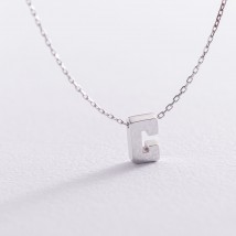 Gold necklace with the letter "C" coll01254С Onix 45
