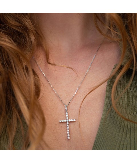 Cross in white gold with diamonds pb0292cha Onyx