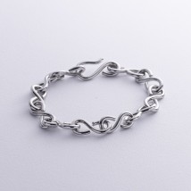 Silver bracelet "Infinity" 141694 Onyx 17