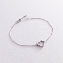 Bracelet "Love Heart" in white gold b04469 Onix 18